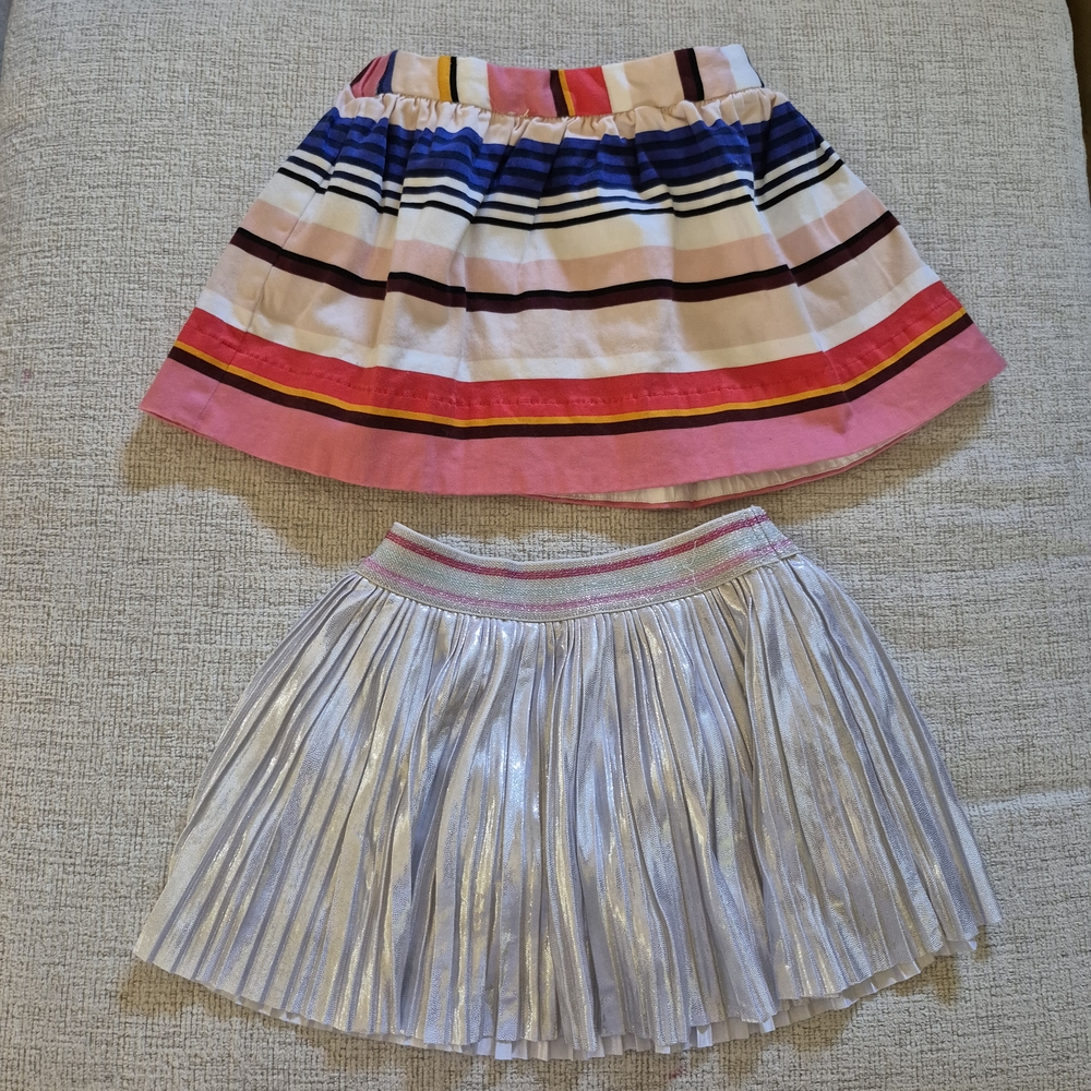 Kate Spade Kids Striped and Metallic Pleated Skirts